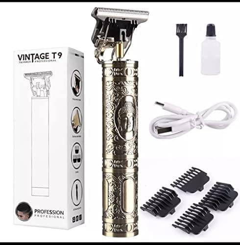 T9 Trimmer for Men Hair Zero Gapped Clipper Professional Cordless Haircut Electric USB Charging Beard Trimmer for Men Wireless Rechargeable Personal Hair Men Grooming Beard Liner, Gold