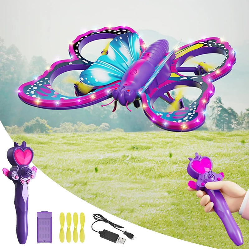 Butterfly Drone for Kids - LED Lights, Altitude Hold, Headless Mode, and 360° Flip RC Quadcopter