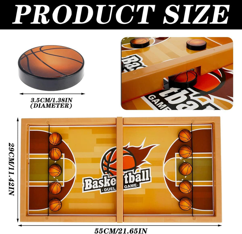 Basketball Shot Board Game, Tabletop Slingshot Parent-Child Interactive Game for Kids Adults Family Party (Basketball)