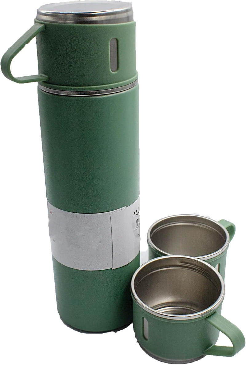 Stainless Steel Thermos Cup Outdoor Sports Water Cup Three Cover Office Water Cup Gift Box Loaded Thermos Cup (green)