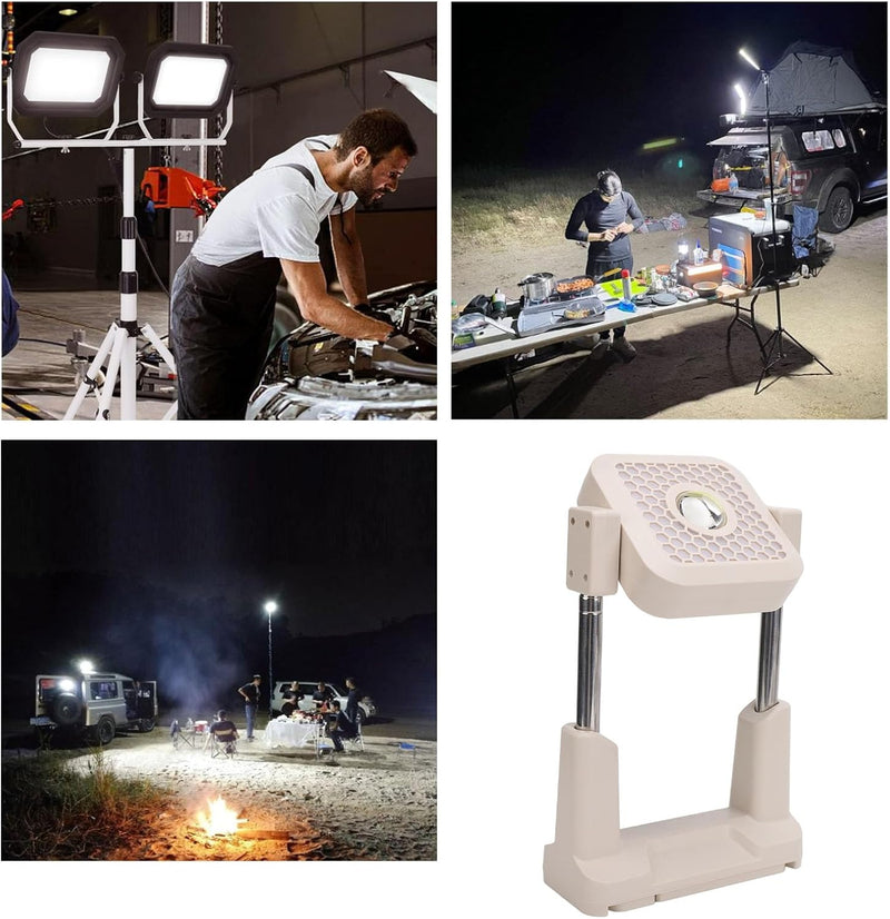 Solar Work Lights, Solar Powered Work Lights, Rechargeable Work Light for Outdoor Camping, 10000LM High Brightness, Adjustable Height