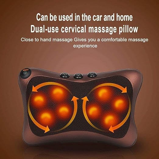 SMSOM Shiatsu Deep Kneading Massage Pillow with Heat/Massage,Relax, Sooth and Relieve Neck, Shoulder and Back Pain，Magnetic therapy Body Massage Pillow