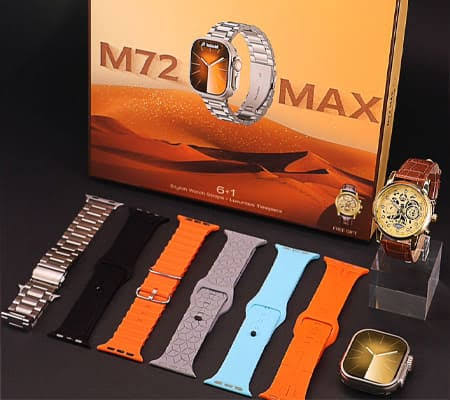 M72 MAX SMART WATCH COMES WITH 6 JSYES CLASSIC WATCH