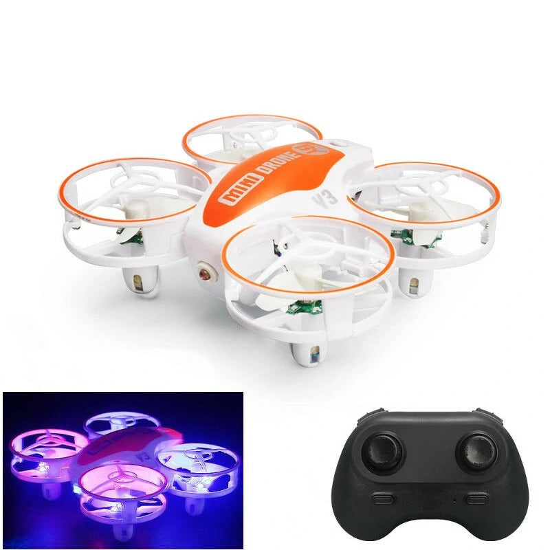 Muuoeou Remote Control UAV RC Mini Drone RC One Button Takeoff and Landing Obstacle Avoidance LED Lantern Drone,Royal Blue